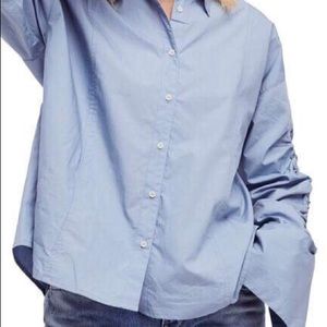 NWT Free People Brown Eye Girl Poplin Blouse